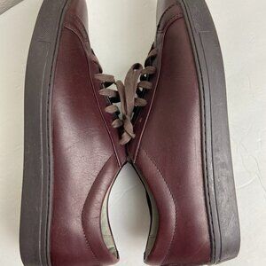 TCG Kennedy Low Top Burgundy Premium Leather Lace front Sneaker Sz 10